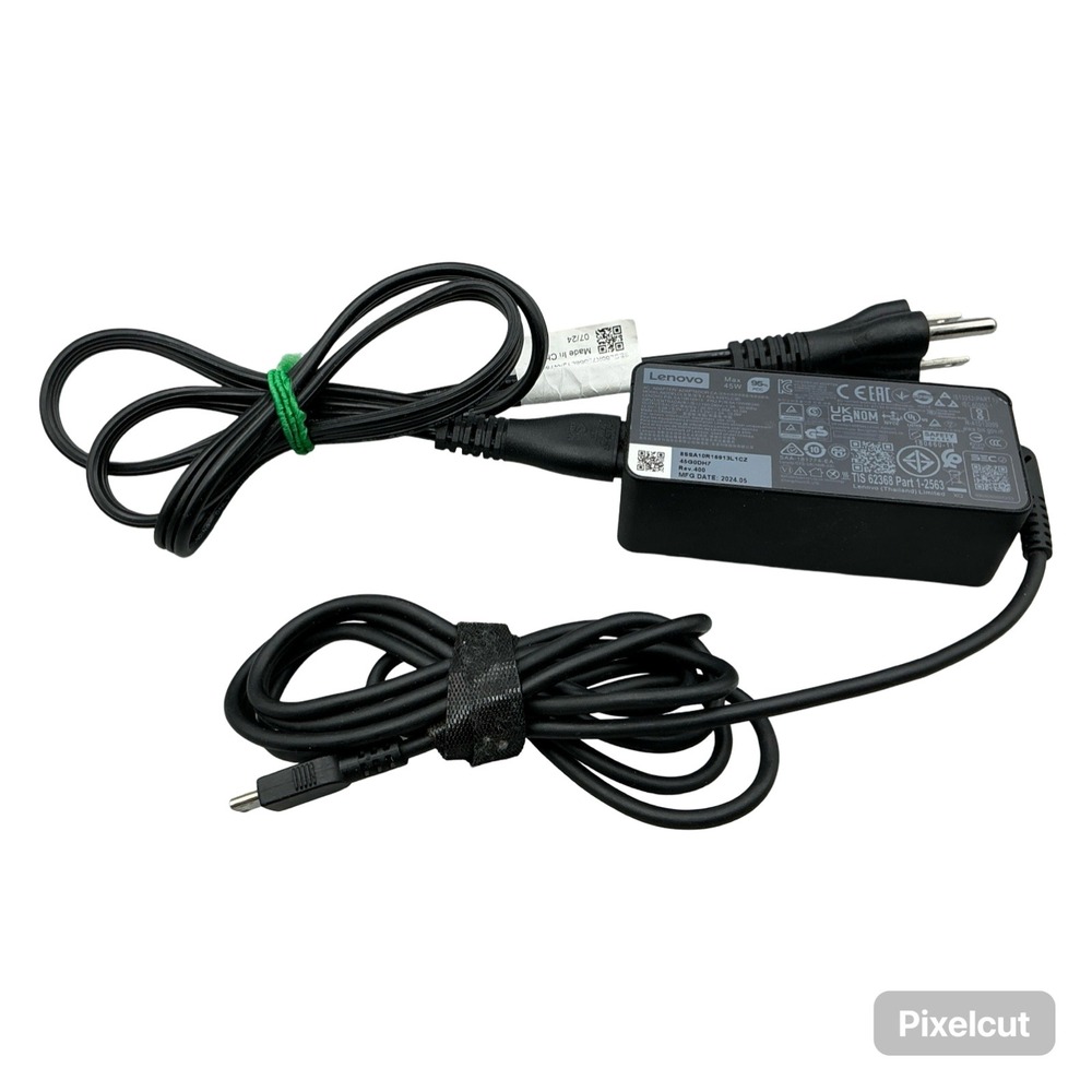 Lenovo 45W USB-C AC Adapter Charger ADLX45YLC3D 45G0DH7 Black Power Supply